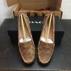 Ladies Coach brown leather loafers